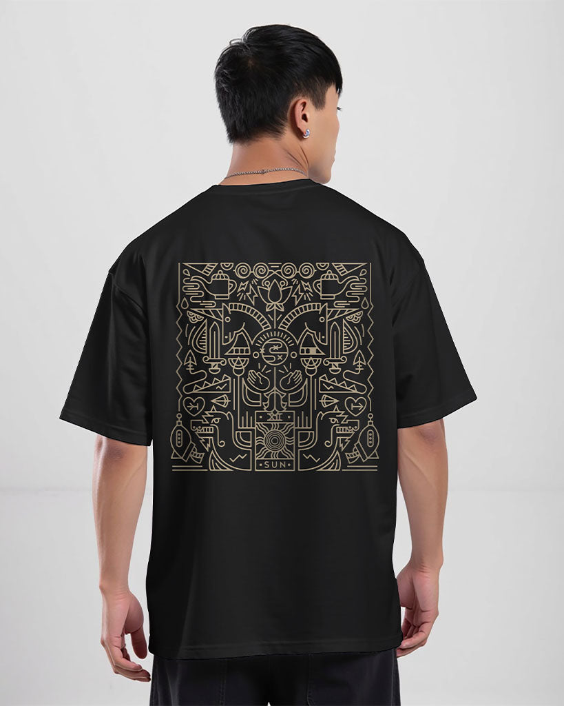 Sun  - Mens Premium Drop Shoulder T-Shirt