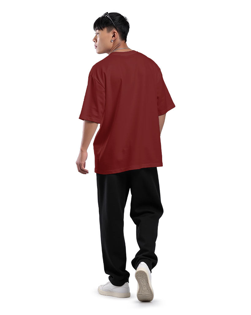 Mens Premium Drop Shoulder T-Shirt-Maroun