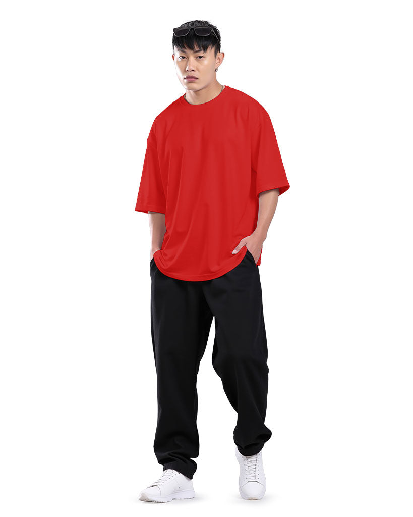 Mens Premium Drop Shoulder T-Shirt-Red
