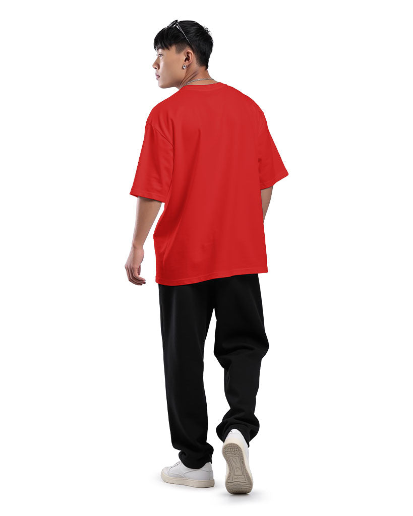 Mens Premium Drop Shoulder T-Shirt-Red
