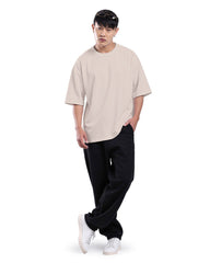Mens Premium Drop Shoulder T-Shirt-Beige