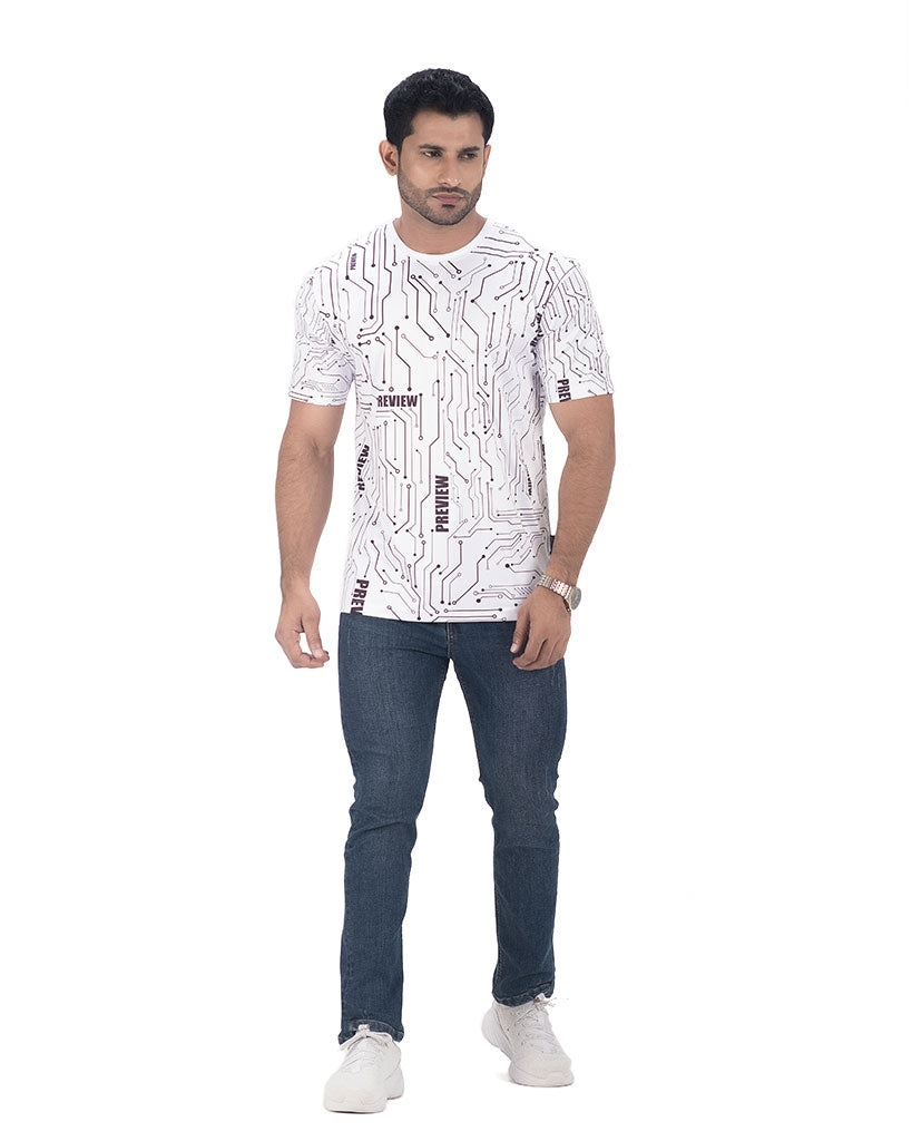 Mens Active Wear T-shirt - Tech Space