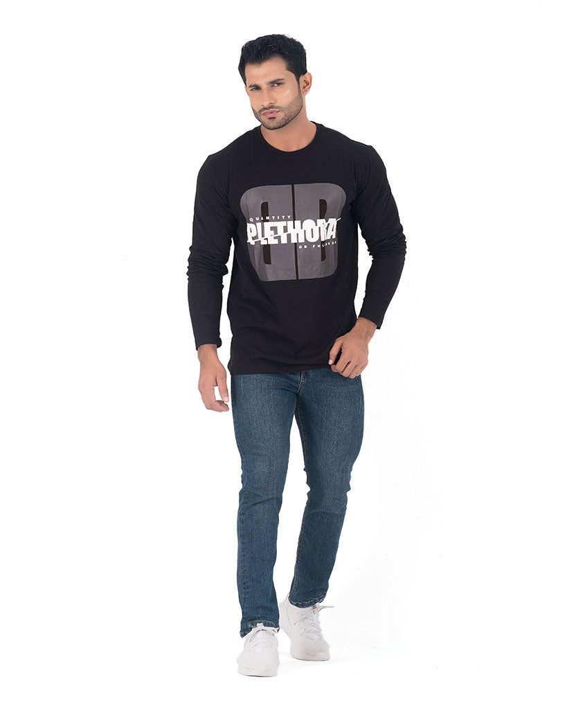 Plethora Full Sleeve T-shirt -Black