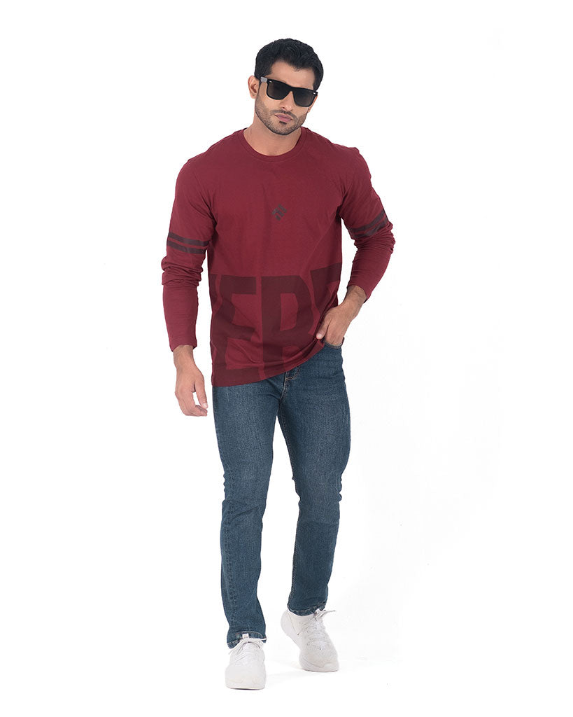 Hereafter Full Sleeve T-shirt - Maroun